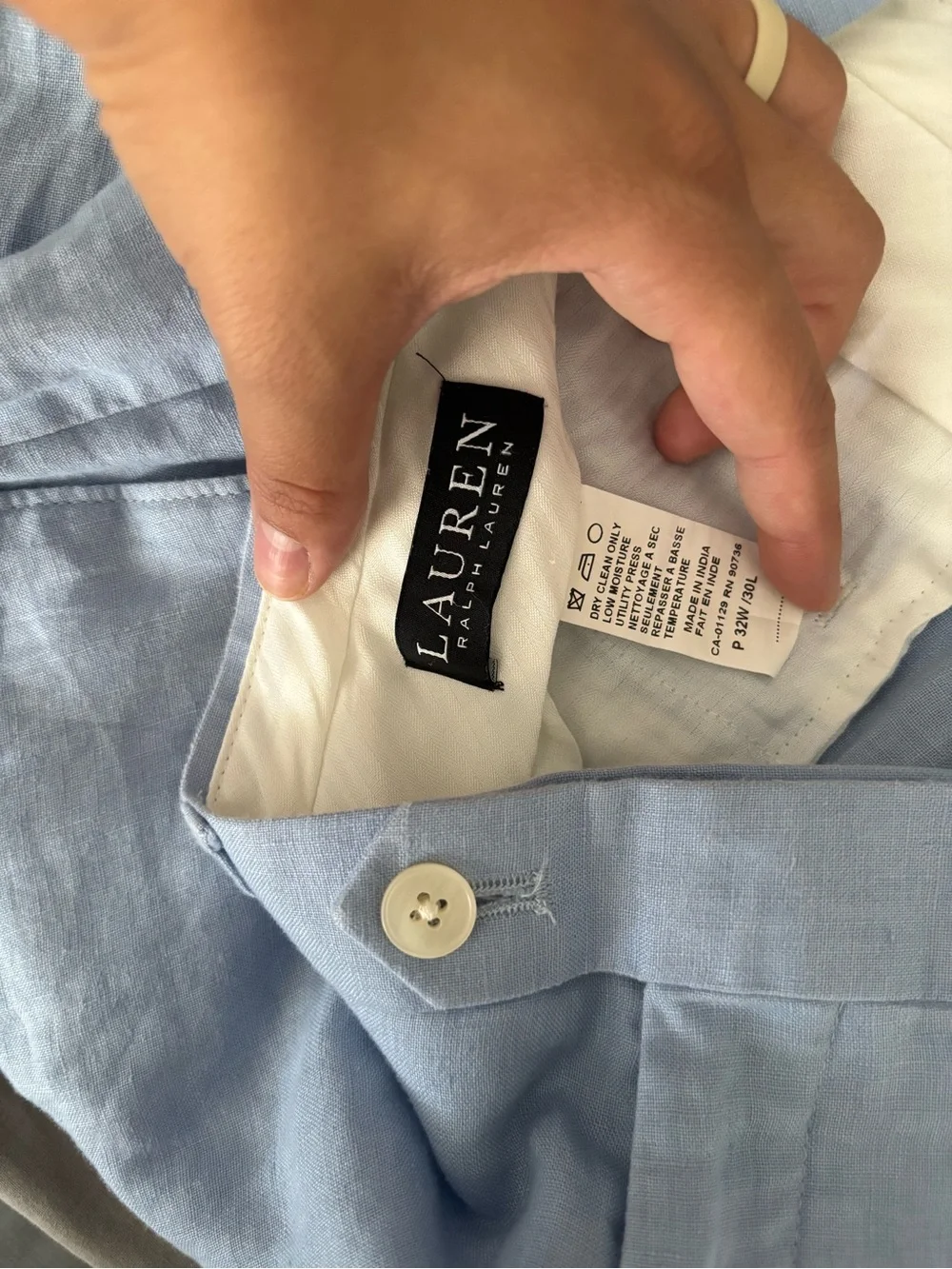 Ralph Lauren Light Blue Linen Pants